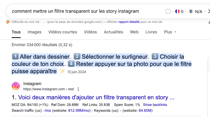 seo sur instagram et google